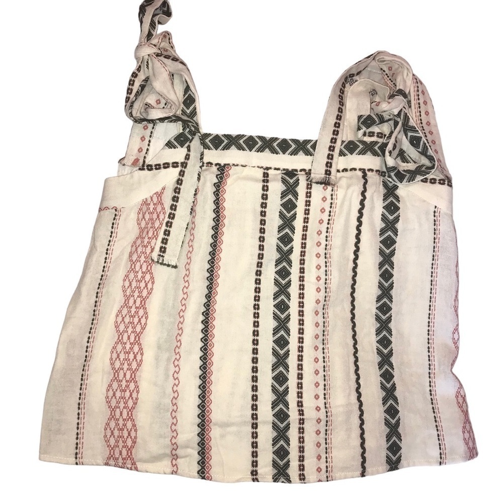 DREW LUCIA SHOULDER TIE GAUZE STRIPE TANK